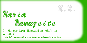 maria mamuzsits business card